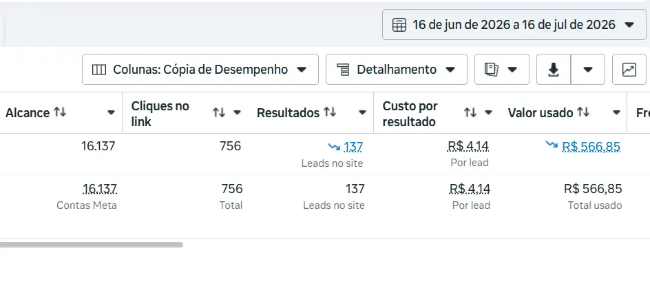 Resultados dos anúncios pagos da VM Mega Hair